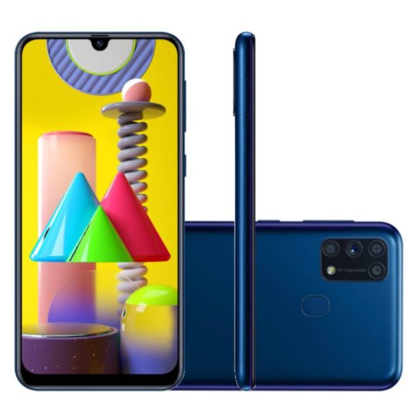 Smartphone Samsung Galaxy M31 Tela infinita de 6.4" 128GB 6GB RAM Câmera 64MP Dual Chip Azul