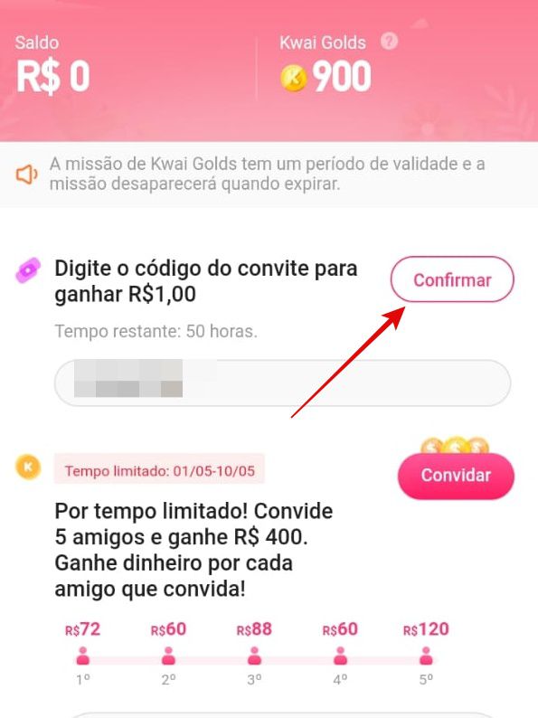 Como colocar o código de convite no Kwai - Canaltech