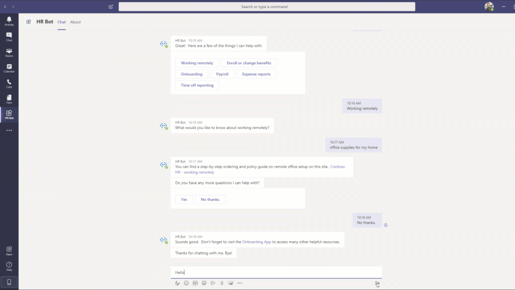 Exemplo de uso de chatbots no Teams (Foto: Divulgação/Microsoft)