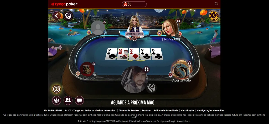 O Zynga Poker é um dos jogos mais famosos do segmento (Imagem: Reprodução/Zynga)