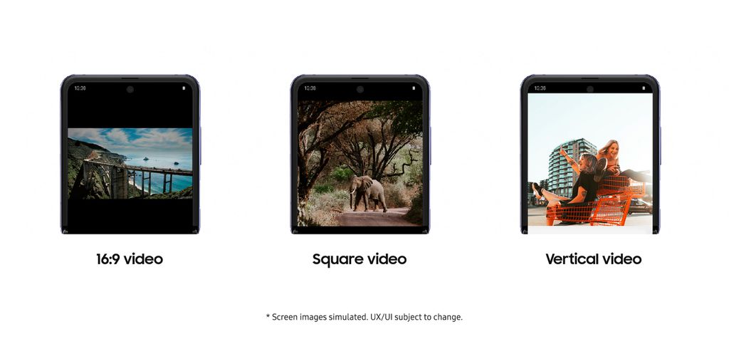 Independentemente do formato de exibição, o app será adaptado para o Galaxy Z Flip (Foto: Reprodução/Samsung)