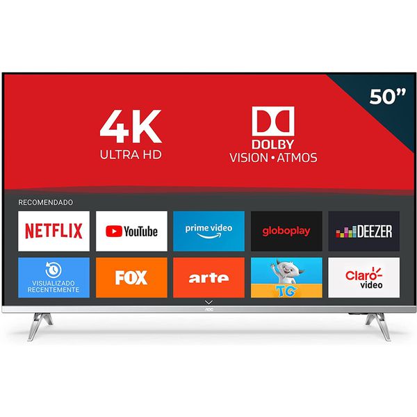 Smart TV AOC 50" 4K 50U6305/78G UHD 3 HDMI 2 USB HDR10+ Dolby Vision Dolby Atmos Bluetooth Wifi - Bordas ultrafinas