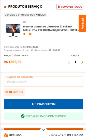 Imagem na descrição da promoção