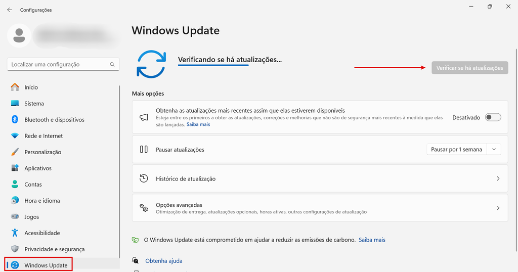 Mantenha o Windows sempre atualizado para obter o melhor desempenho possível (Imagem: Captura de tela/Guilherme Haas/Canaltech)