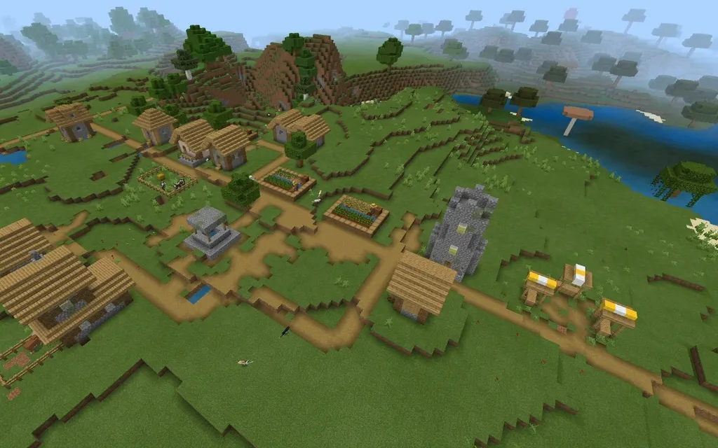 Como achar uma vila no Minecraft: aldeias aparecem em pontos aleatórios do mapa (Imagem: Mojang Studios/Microsoft)