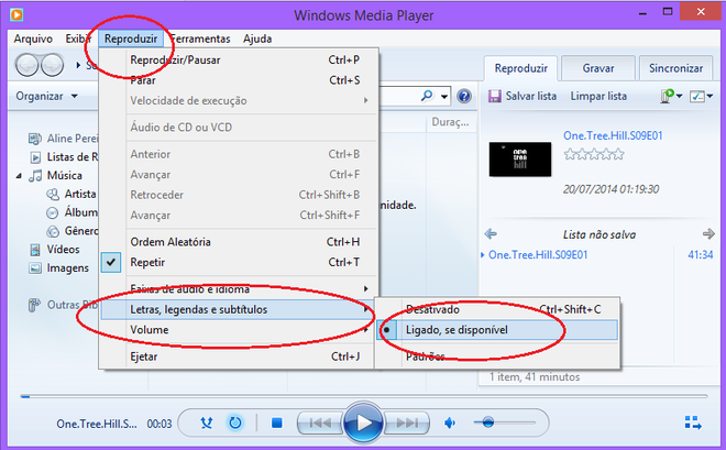 Como reproduzir legendas em vídeos no Windows Media Player