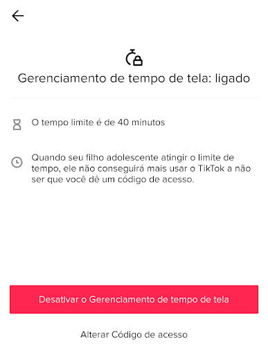 Modo de gerenciamento em uso no TikTok (Imagem: André Magalhães/Captura de tela)
