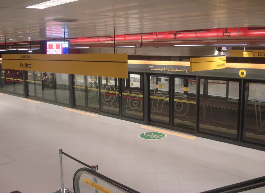 Portas automáticas da linha amarela do metrô de SP coletavam dados irregularmente, segundo a Justiça (Imagem: LeoMSantos/Wikimedia Commons)