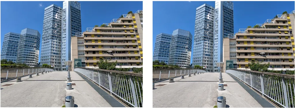 Pixel 6a (esquerda) é comparado com Pixel 6 (direita) em foto da lente ultrawide (Imagem: Reprodução/DXOMark)