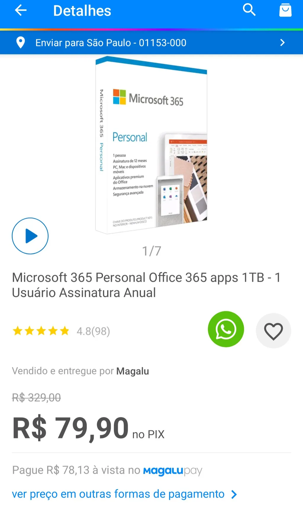 OFERTA DO DIA  Office 365 Personal + 1 TB de armazenamento no