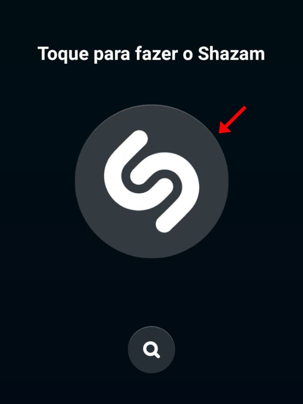 Abra o app do Shazam, clique no ícone central e espere o app reconhecer a música (Captura de tela: Matheus Bigogno)