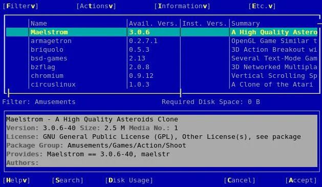 A diferença do YaST é que os programas ficavam em servidor próprio (Imagem: Reprodução/Cyberciti.biz)