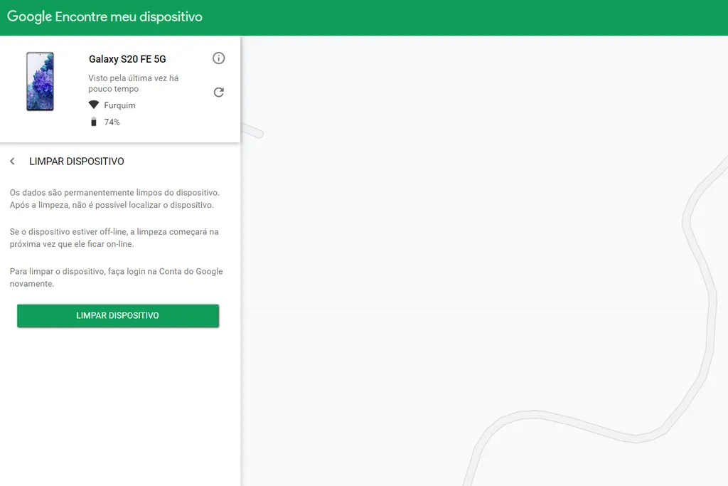Formate o Android pelo serviço de busca do Google (Captura de tela: Thiago Furquim/Canaltech)