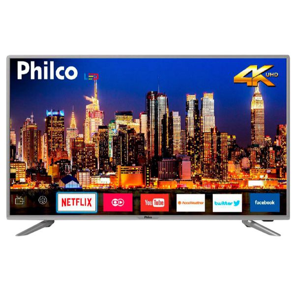 Smart TV LED 40" Philco PTV40G50sNS Ultra HD 4k com Conversor Digital 3 HDMI 2 USB Wi-Fi Som Dolby 60Hz Prata [NO BOLETO]