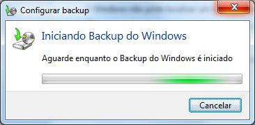 Iniciando backup do Windows Iniciando backup do Windows