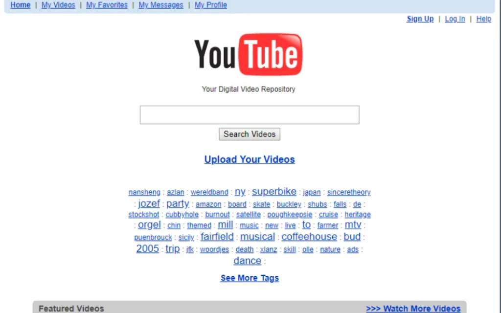 Quem criou o Youtube foi um grupo de três jovens e ex-funcionários do PayPal (Imagem: webdesignmuseum.org)