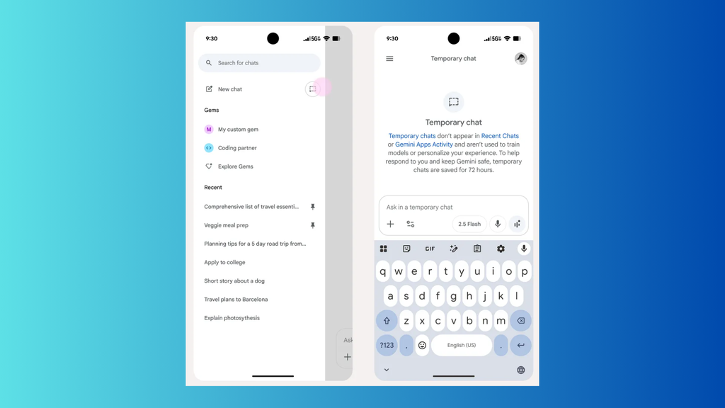 Gemini ganha conversas temporárias em atualização recente (Imagem: Divulgação/Google)