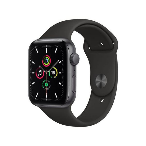 Apple Watch SE 44mm Cinza-Espacial GPS Integrado - Pulseira Esportiva Preta [CUPOM]