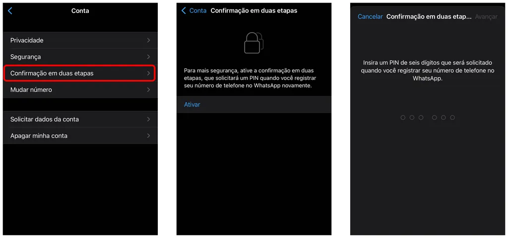 Adicione uma camada extra de proteção à sua conta do WhatsApp com a confirmação em duas etapas (Captura de tela: Thiago Furquim/Canaltech)