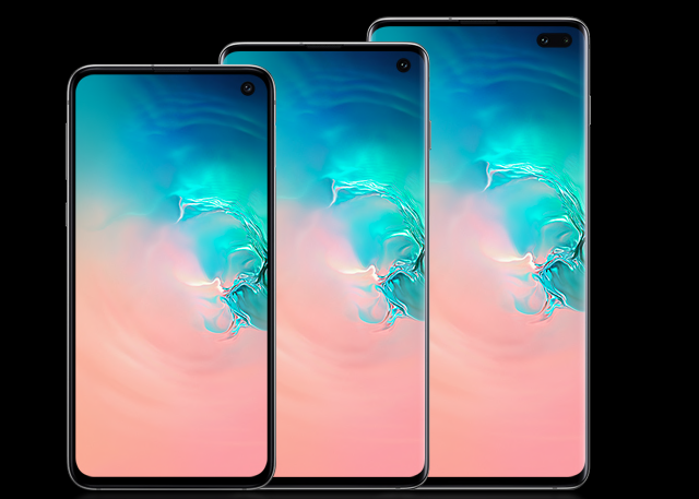 Galaxy S10e, S10 e S10+ (Imagem: Samsung)