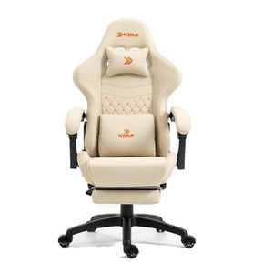 Cadeira Gamer KBM! GAMING Tempest CG600, Branco, Com Almofadas, Descanso Para Pernas Retrátil, Reclinável | CUPOM