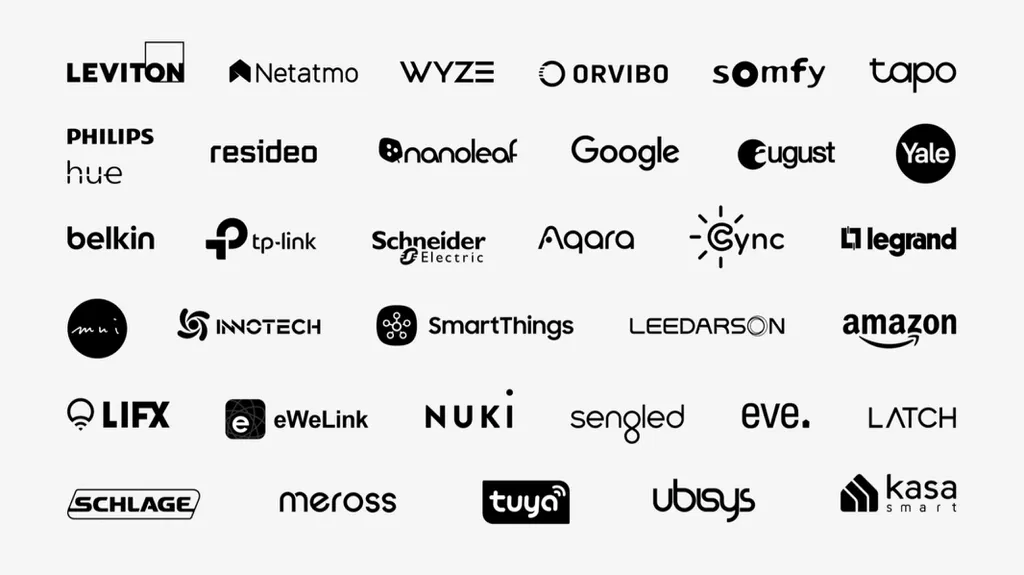 Lista de empresas que lançarão dispositivos certificados com Matter (Imagem: Reprodução/Apple)