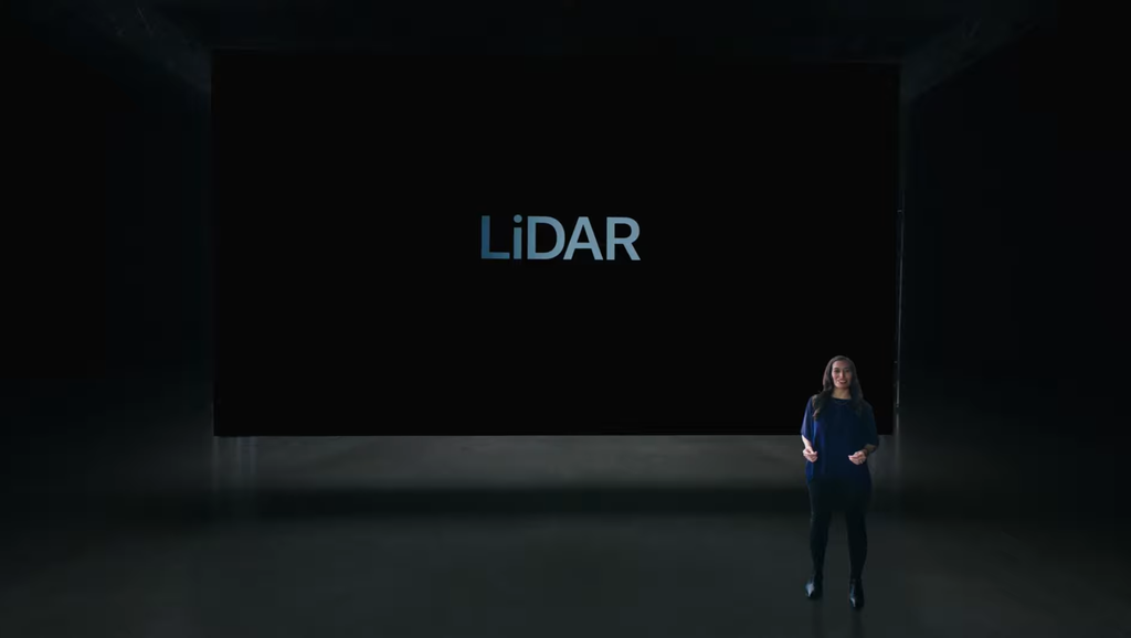 Foco da Apple em sensor de reconhecimento espacial LiDAR é forte indício do desenvolvimento de óculos de realidade aumentada (Imagem: Reprodução/Apple)