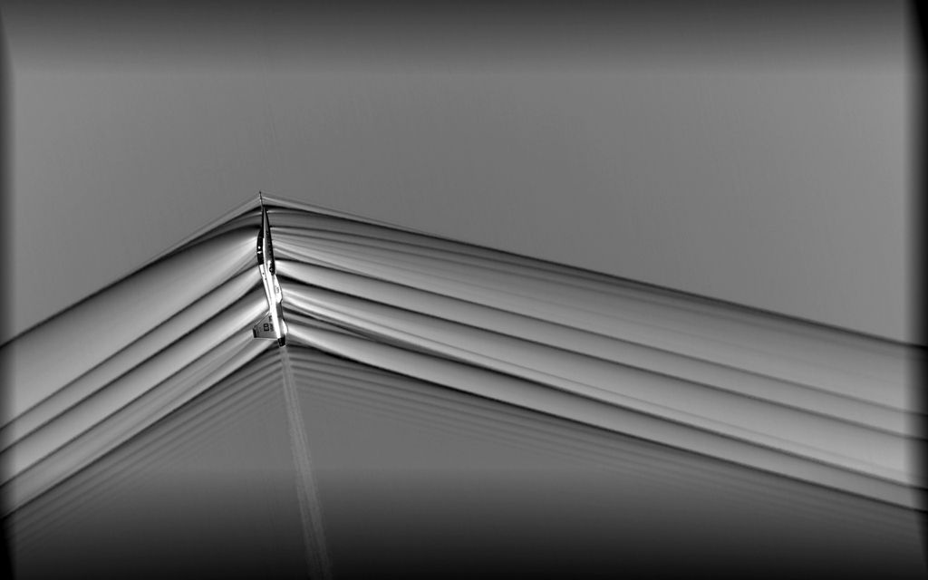 Imagem captura o momento exato da quebra da barreira do som (NASA/Divulgação)