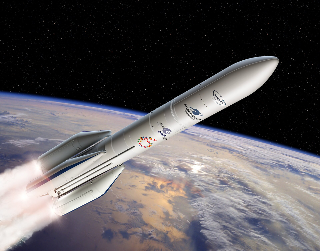 Conceito do Ariane 6, considerado um "backup" para o Eudlic (Imagem: Reprodução/ESA - D. Ducros)