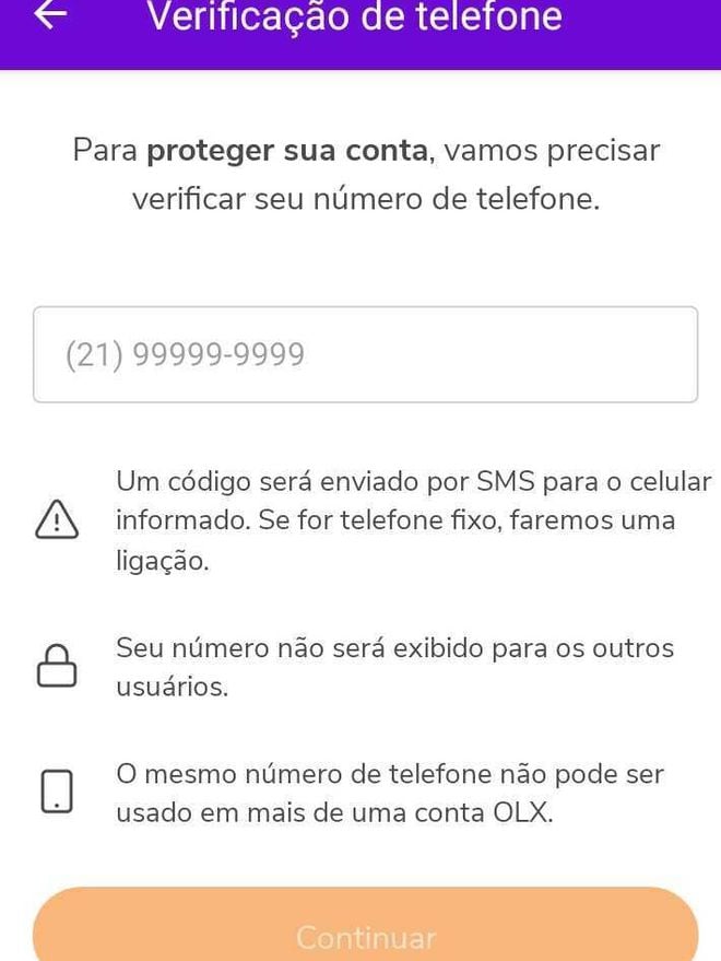 Como se cadastrar na OLX