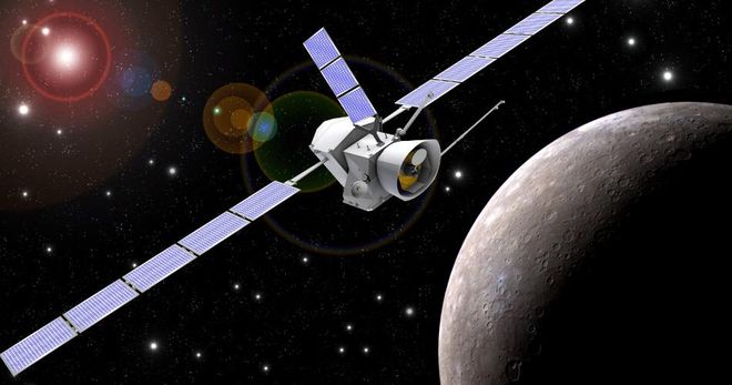 Conceito da BepiColombo, que segue viagem rumo a Mercúrio (Imagem: Reprodução/ESA)