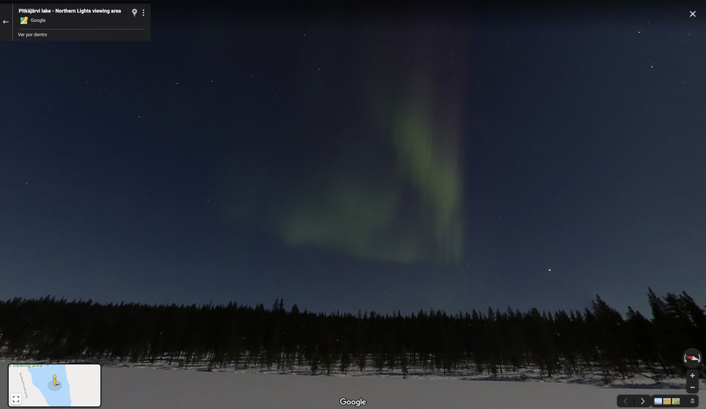É possível ver a aurora boreal através do Google Maps (Imagem: Redação)