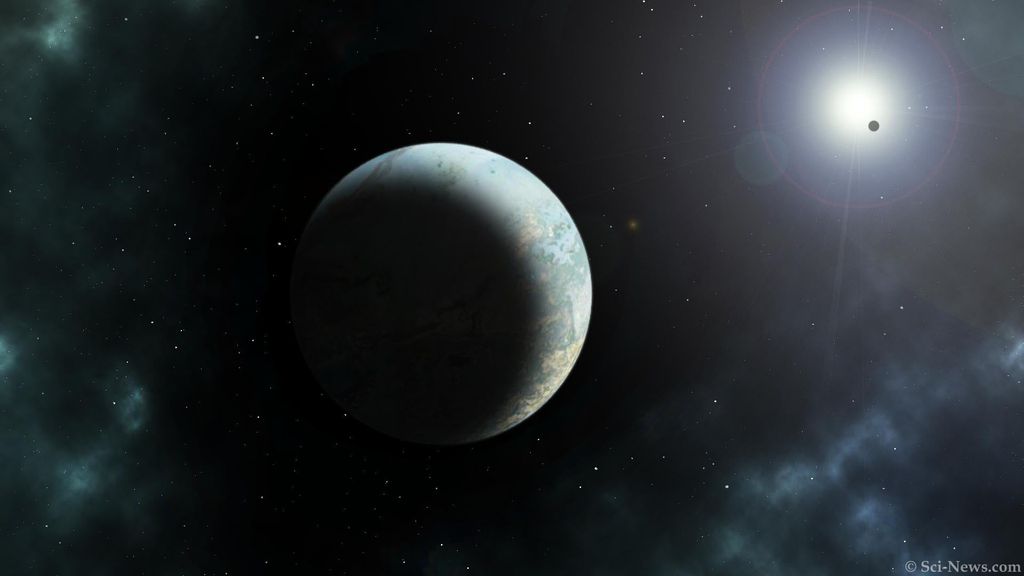 Arte imagina o sistema planetário da estrela Gliece 3470c (Imagem: Sci-News.com)