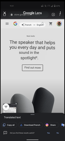Google Lens captura de tela