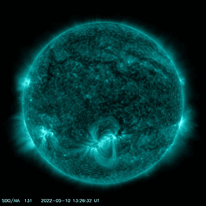 A intensa explosão aconteceu no hemisfério solar sul (Imagem: Reprodução/NASA/SDO/ESA)