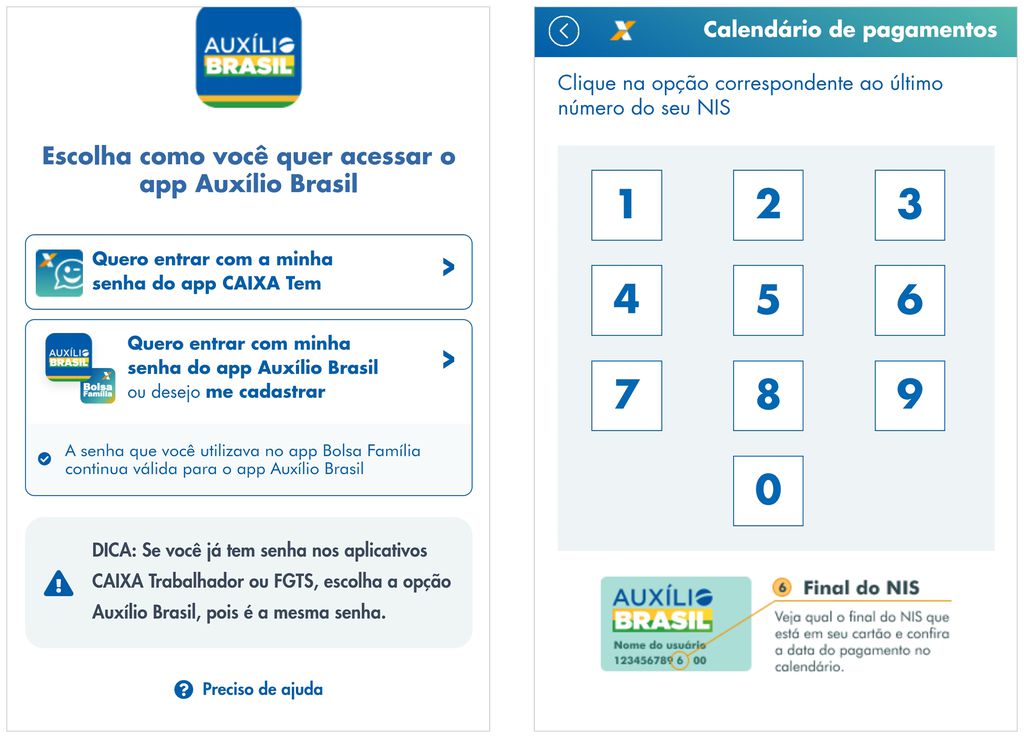 Acesse o app do Auxílio Brasil para conferir informações sobre o pagamento (Captura de tela: André Magalhães)