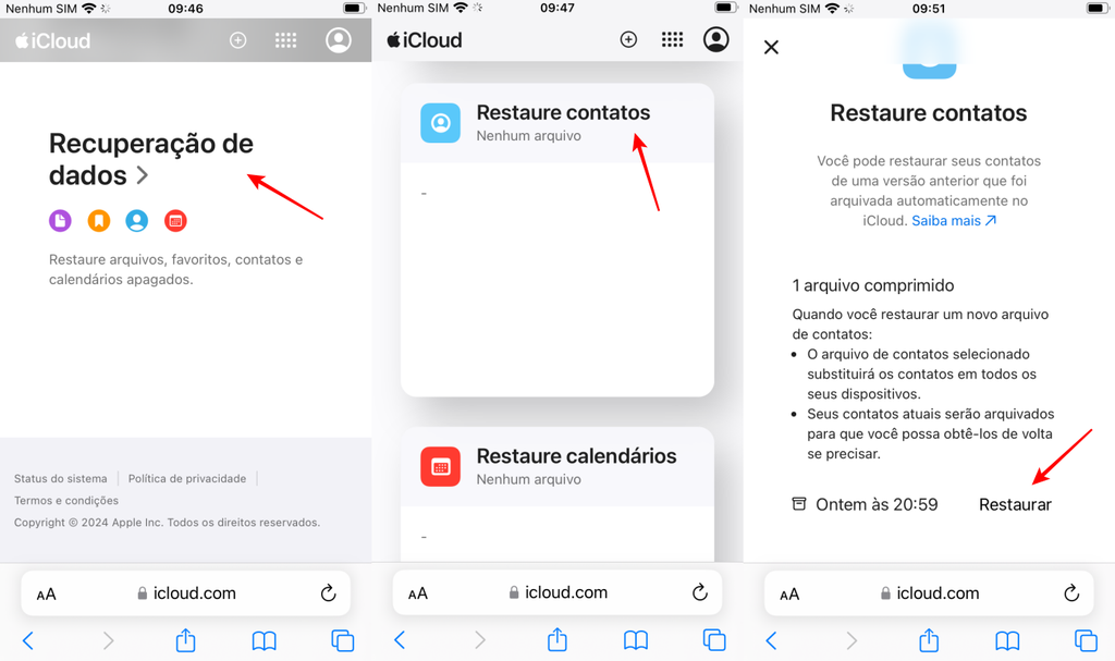 Você pode reaver perfis excluídos do seu WhatsApp por meio do backup de contatos do iCloud (Imagem: Captura de tela/Fabrício Calixto/Canaltech)