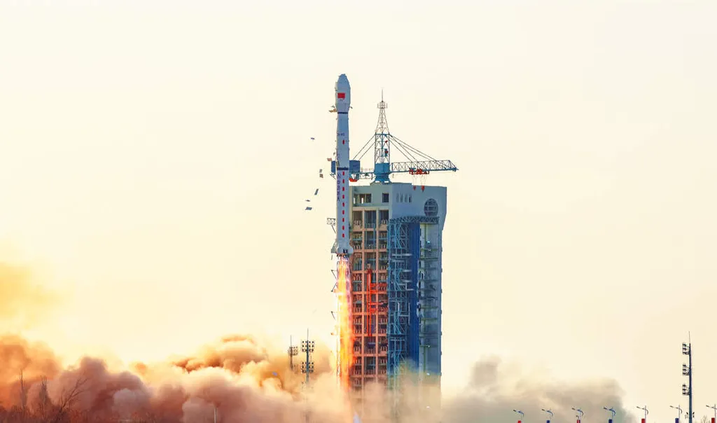 O foguete Long Mach 4C decolou no último dia 6 de abril, também a partir de Jiuquan, norte da China (Imagem: Reprodução/CASC)