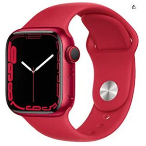 Apple Watch Series 7 (GPS + Cellular), Caixa em alumínio PRODUCT(RED) de 41 mm com Pulseira esportiva PRODUCT(RED)
