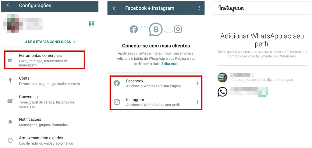 Como conectar o WhatsApp Business ao Facebook e Instagram