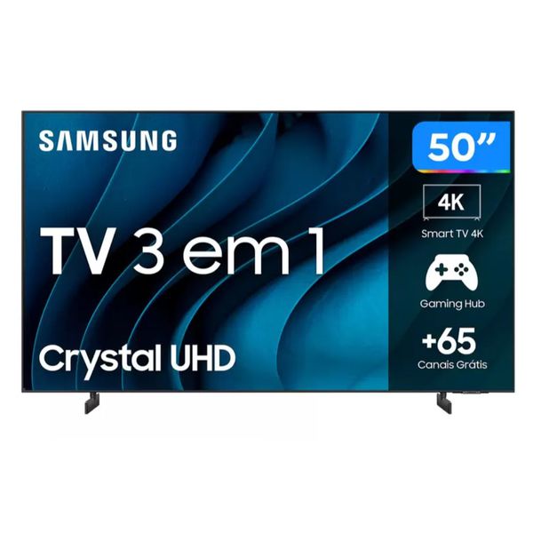 Smart TV 50” UHD 4K LED Crystal Samsung 50CU8000 - Wi-Fi Bluetooth Alexa 3 HDMI [CUPOM EXCLUSIVO]