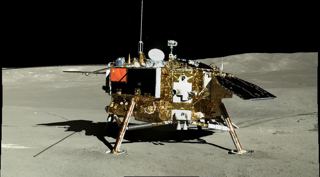 Sonda chinesa Chang'e 4 na superfície do lado escuro da Lua