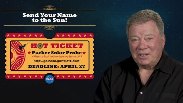 Clássico capitão Kirk quer que você envie seu nome para o Sol em sonda da NASA