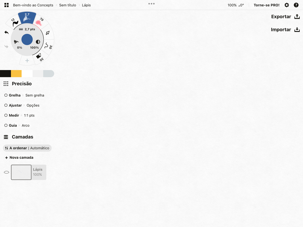 Faça anotações e desenhos profissionais com o Concept para iPad (Captura de tela: Thiago Furquim)