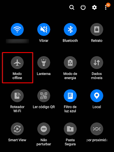 Em dispositivos da Samsung, recurso é chamado de "Modo offline" (Imagem: André Magalhães/Captura de tela)