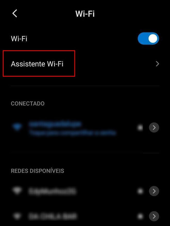 Escolha a opção Assistente Wi-Fi (Imagem: Guadalupe Carniel/Captura de tela)