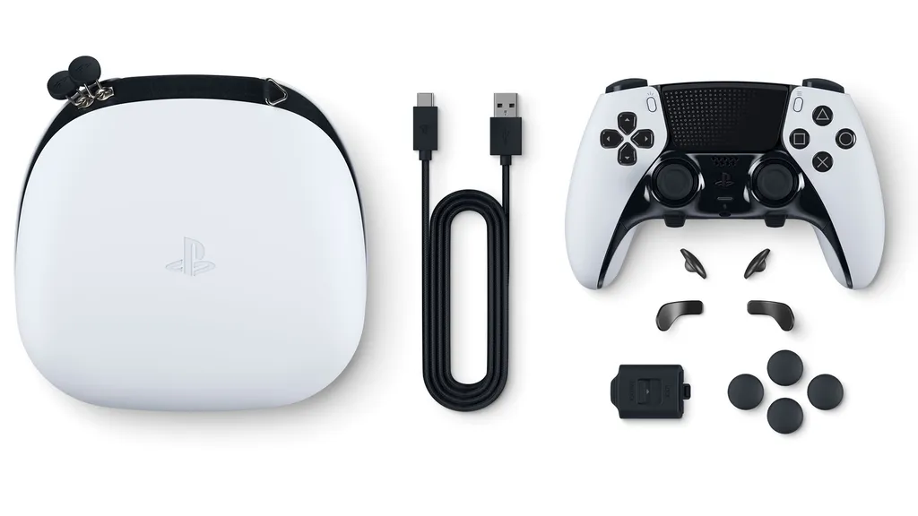 O kit completo do novo DualSense Edge (Imagem: Divulgação/Sony)