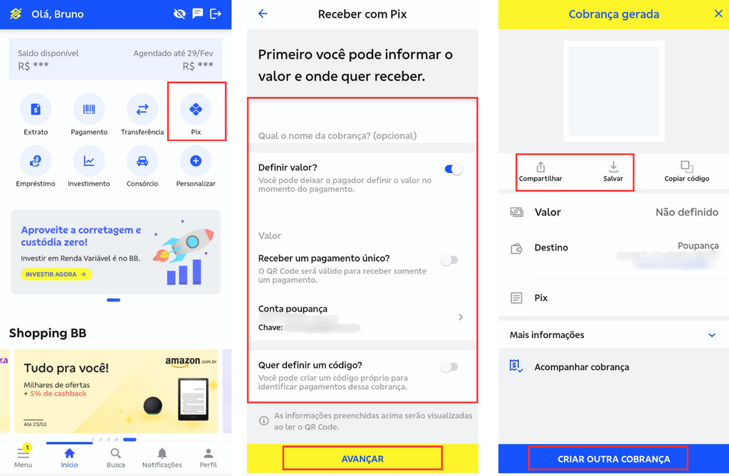 Como gerar QR Code para receber via Pix no Banco do Brasil (Imagem: Captura de tela/Bruno De Blasi/Canaltech)