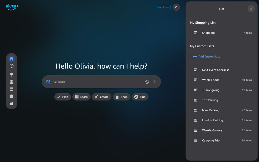 Interface conversacional para o Alexa+