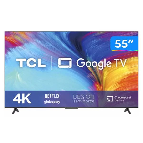 Smart TV 55” 4K LED TCL 55P635 VA Wi-Fi - Bluetooth HDR Google Assistente 3 HDMI 1 USB [CUPOM EXCLUSIVO]